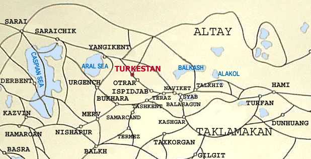 silk road map. Silk Road map (Kazakhstan part
